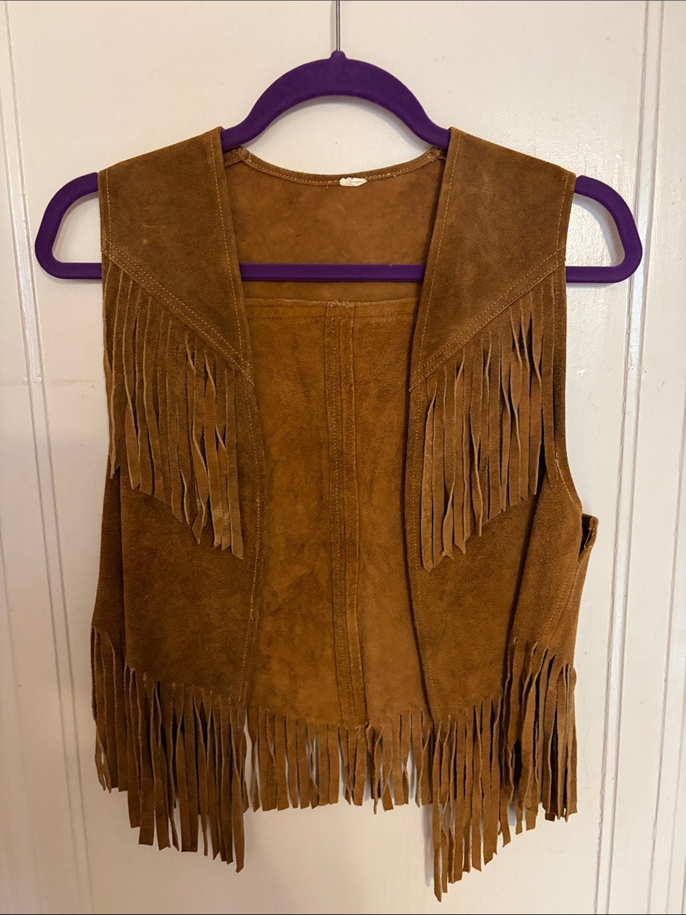 Vintage 70s Suede Fringe Vest - Brown Women's Jacket